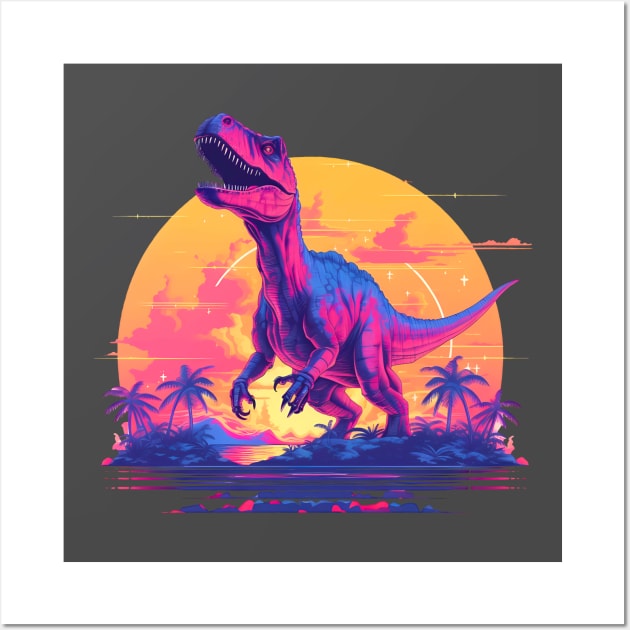 Dino on the  beach Wall Art by NemfisArt